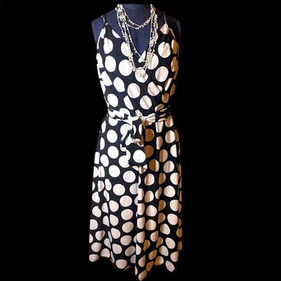 Merona Dresses & Skirts - black and white polka dot dress, size large